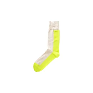 Vertical Crew Sock - Neon Yellow