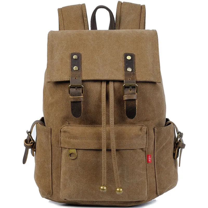 Vintage Canvas Drawstring Backpack For 15in Laptop