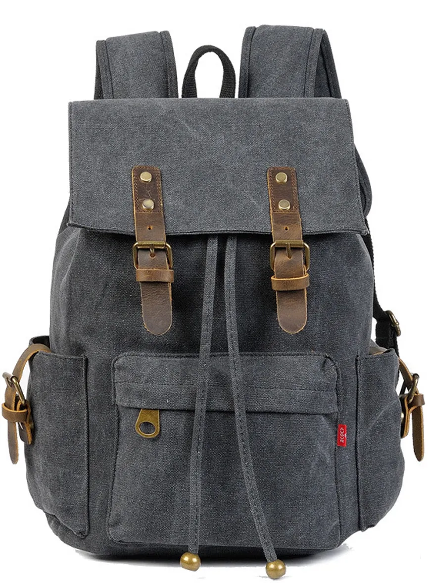Vintage Canvas Drawstring Backpack For 15in Laptop