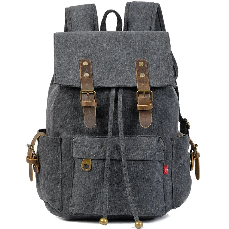 Vintage Canvas Drawstring Backpack For 15in Laptop