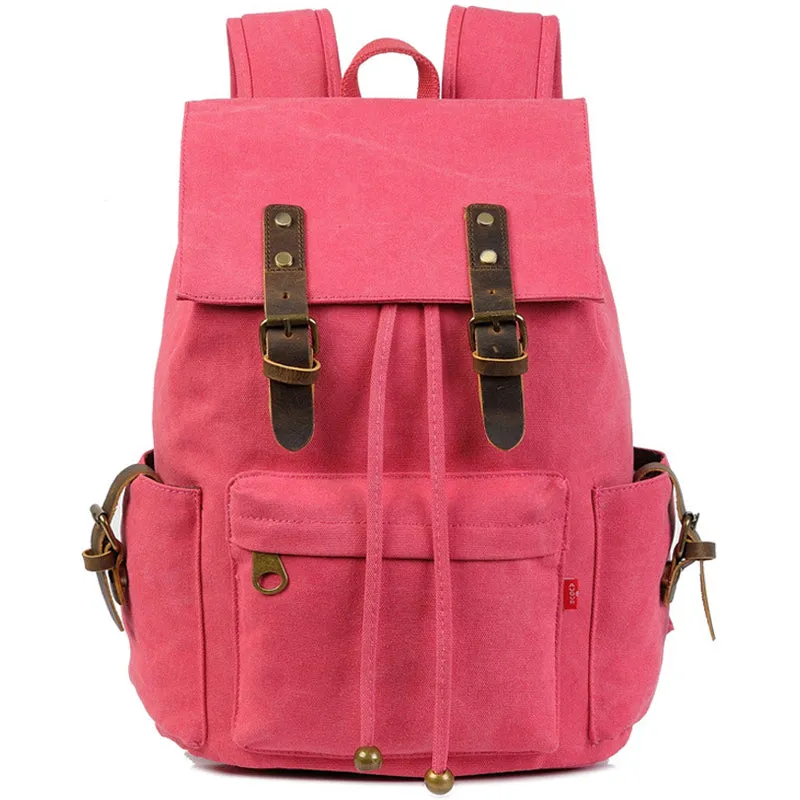 Vintage Canvas Drawstring Backpack For 15in Laptop