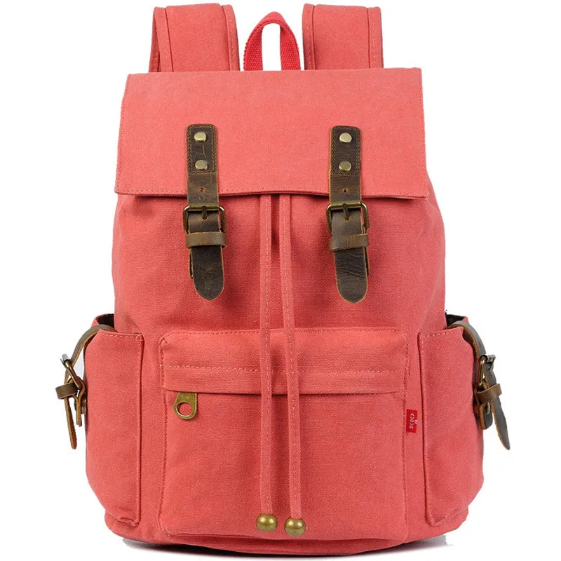 Vintage Canvas Drawstring Backpack For 15in Laptop