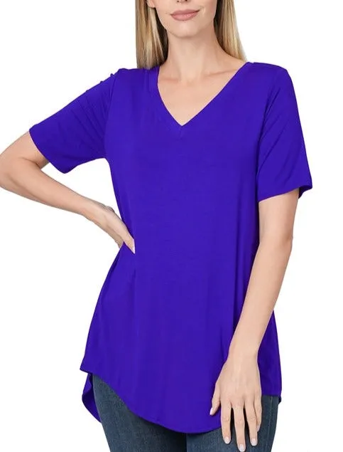 Violet V-Neck Tunic