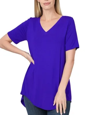 Violet V-Neck Tunic