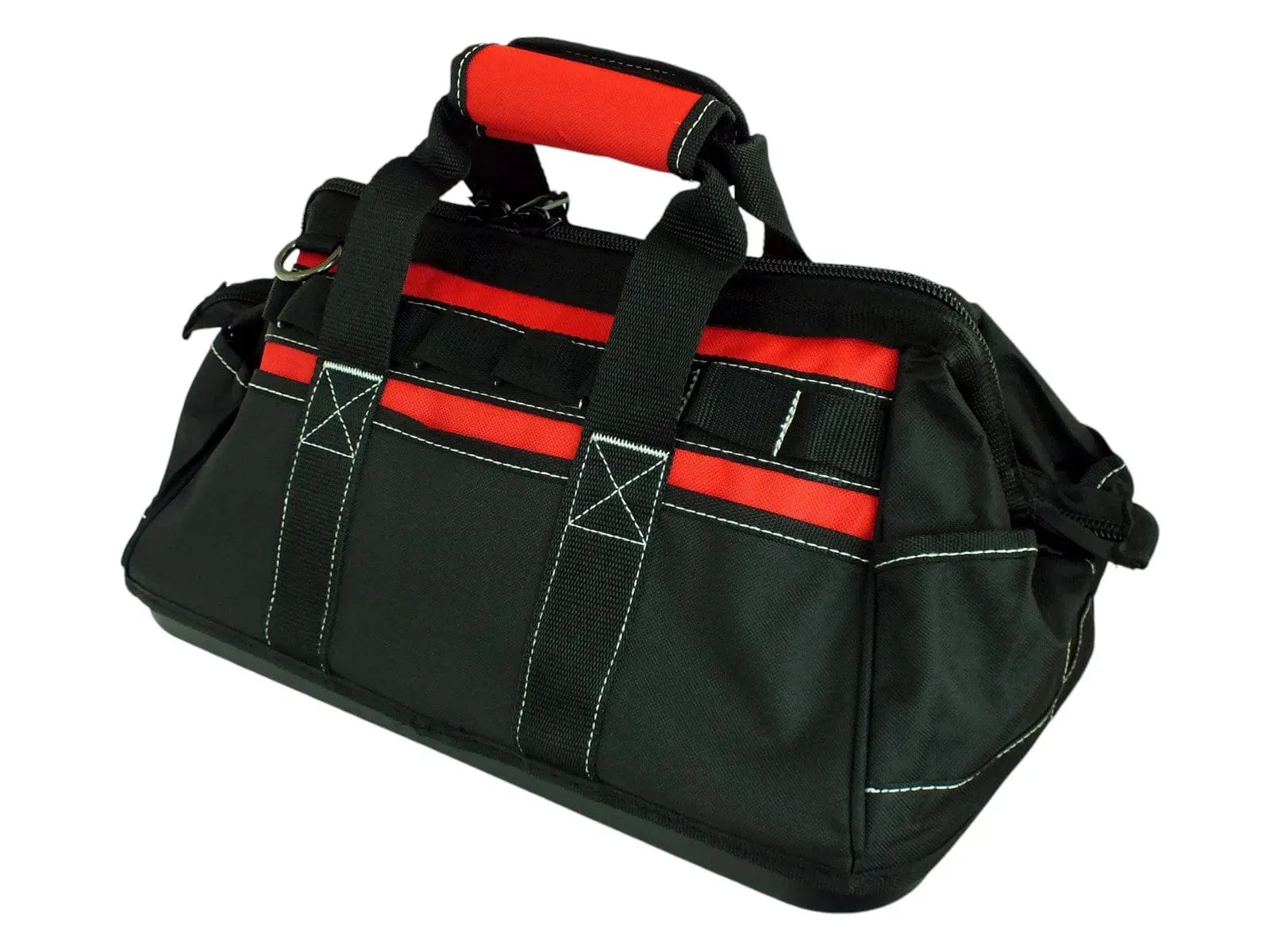 Voche 16" Wide Opening 21 Pocket Tool Bag with Rigid Base and Shoulder Strap