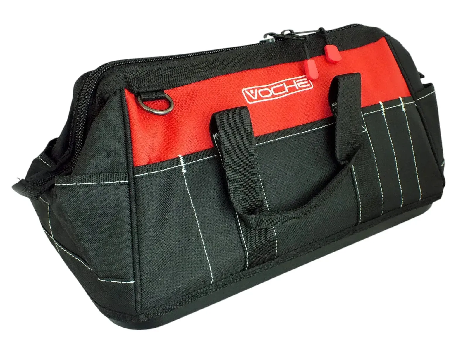 Voche 16" Wide Opening 21 Pocket Tool Bag with Rigid Base and Shoulder Strap
