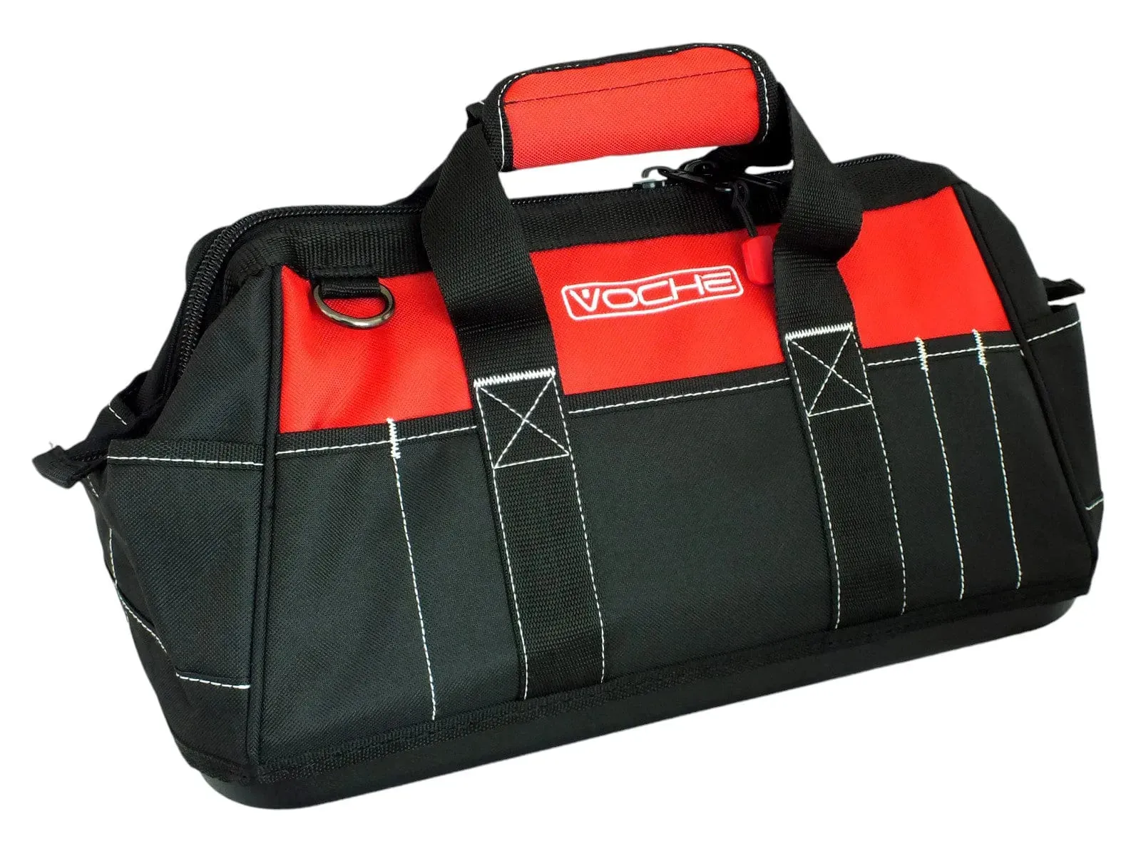Voche 16" Wide Opening 21 Pocket Tool Bag with Rigid Base and Shoulder Strap