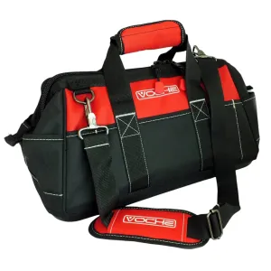 Voche 16" Wide Opening 21 Pocket Tool Bag with Rigid Base and Shoulder Strap