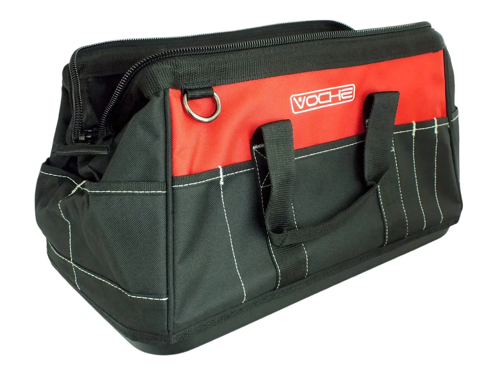 Voche 16" Wide Opening 21 Pocket Tool Bag with Rigid Base and Shoulder Strap
