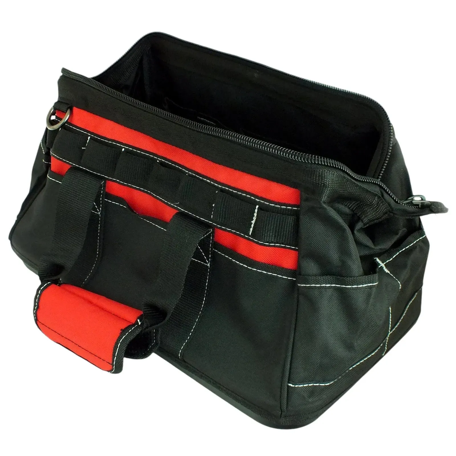 Voche 16" Wide Opening 21 Pocket Tool Bag with Rigid Base and Shoulder Strap