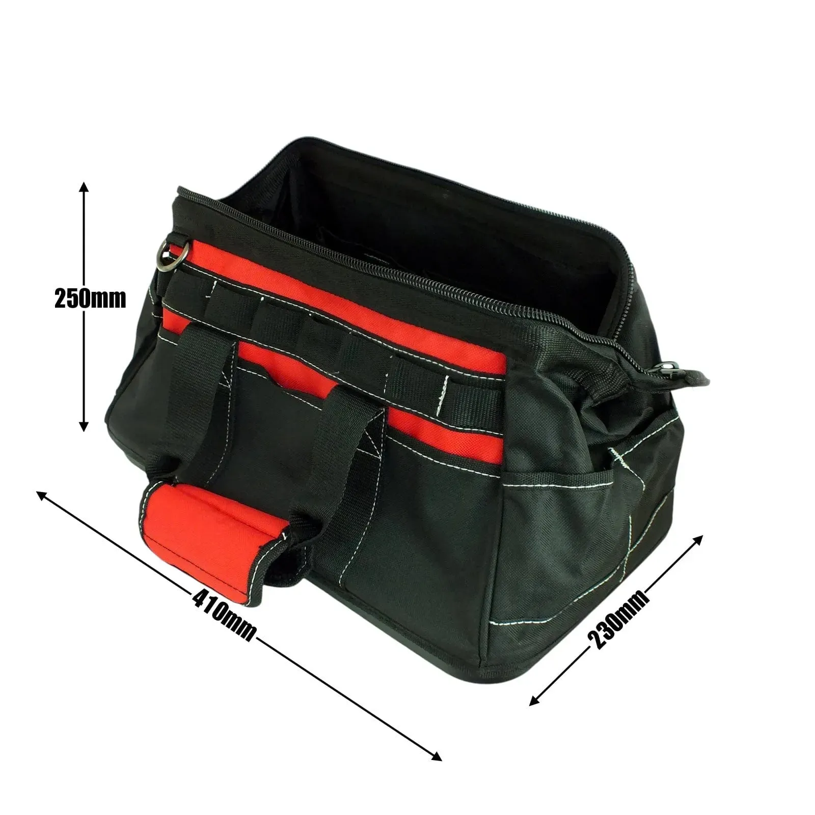 Voche 16" Wide Opening 21 Pocket Tool Bag with Rigid Base and Shoulder Strap