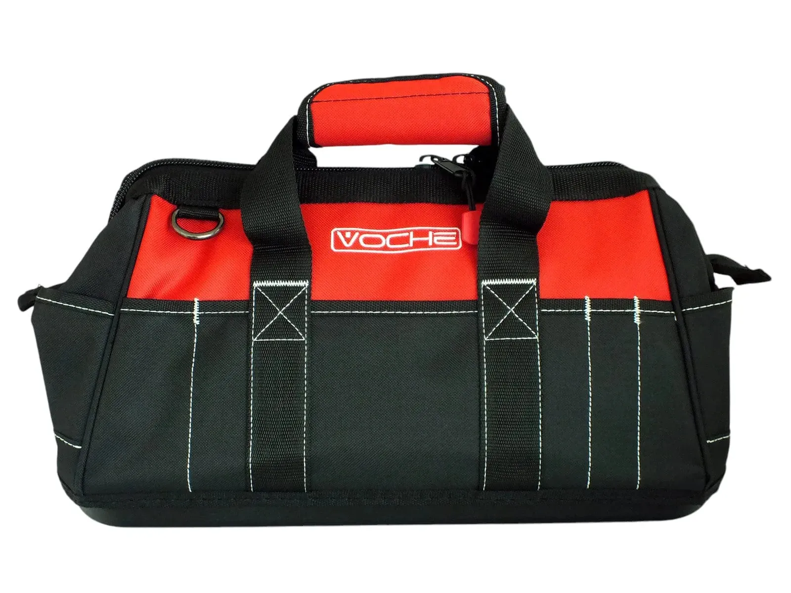 Voche 16" Wide Opening 21 Pocket Tool Bag with Rigid Base and Shoulder Strap