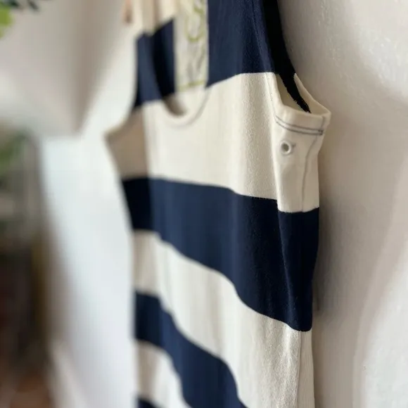 VTG Penguin beach coverup S mini dress big stripes pockets grommets early 2000s