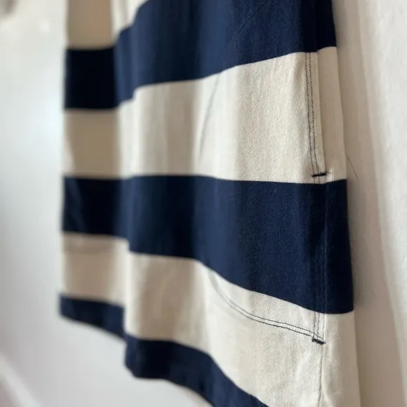 VTG Penguin beach coverup S mini dress big stripes pockets grommets early 2000s