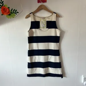 VTG Penguin beach coverup S mini dress big stripes pockets grommets early 2000s