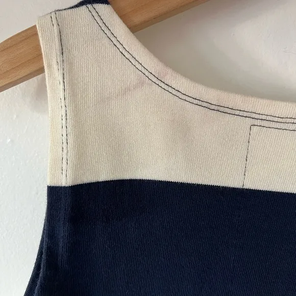 VTG Penguin beach coverup S mini dress big stripes pockets grommets early 2000s