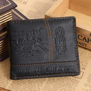 Wallet - Men Paris Leather Card Cash Receipt Holder Organizer Bifold Wallet