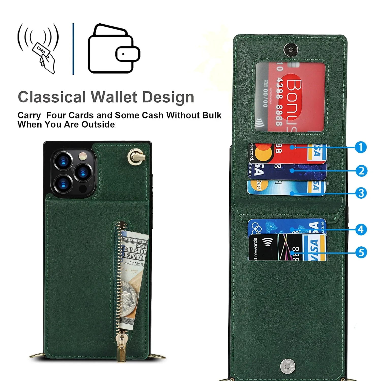 Wallet Phone Case w/Lanyard