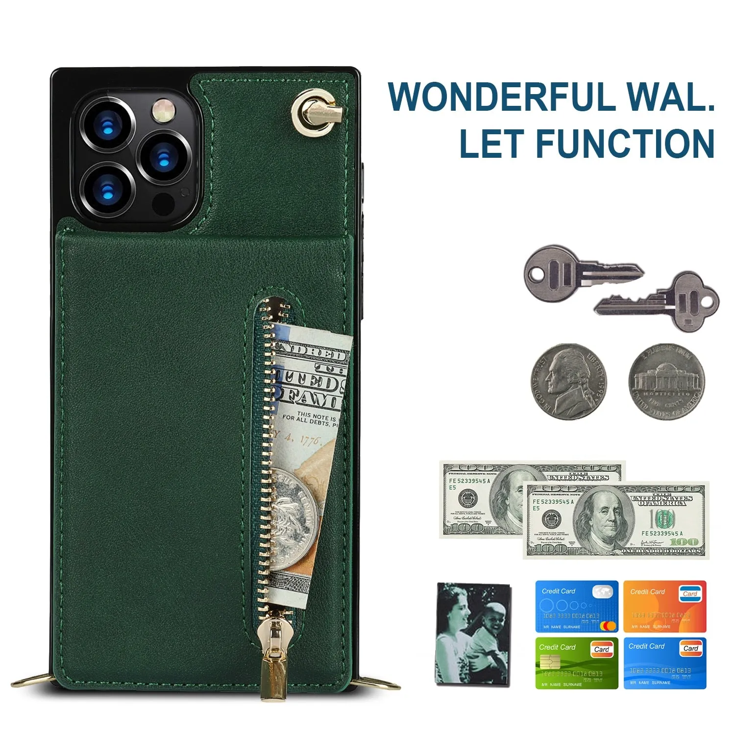 Wallet Phone Case w/Lanyard