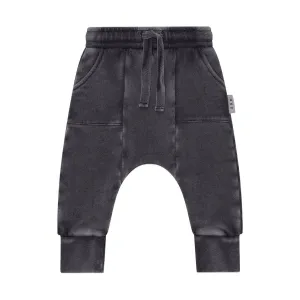 Washed Black Drop Crotch Pant