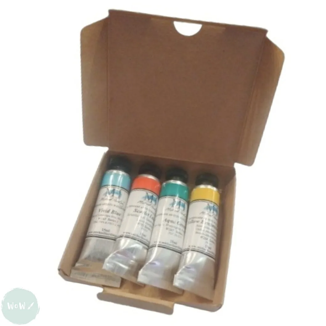 Watercolour Paint Sets - ARTISTS WATERCOLOUR TUBE- 15ml - MICHAEL HARDING -  Gift Set -INTRODUCTORY 15ml - 4 COLOURS