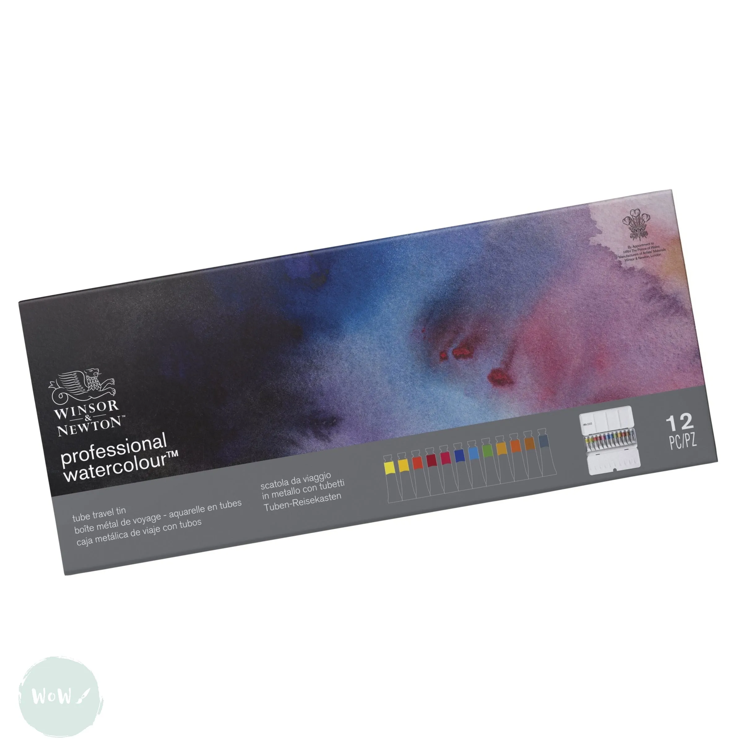 Watercolour Paint Sets - Winsor & Newton PROFESSIONAL - TUBE TRAVEL TIN - 12 Tubes