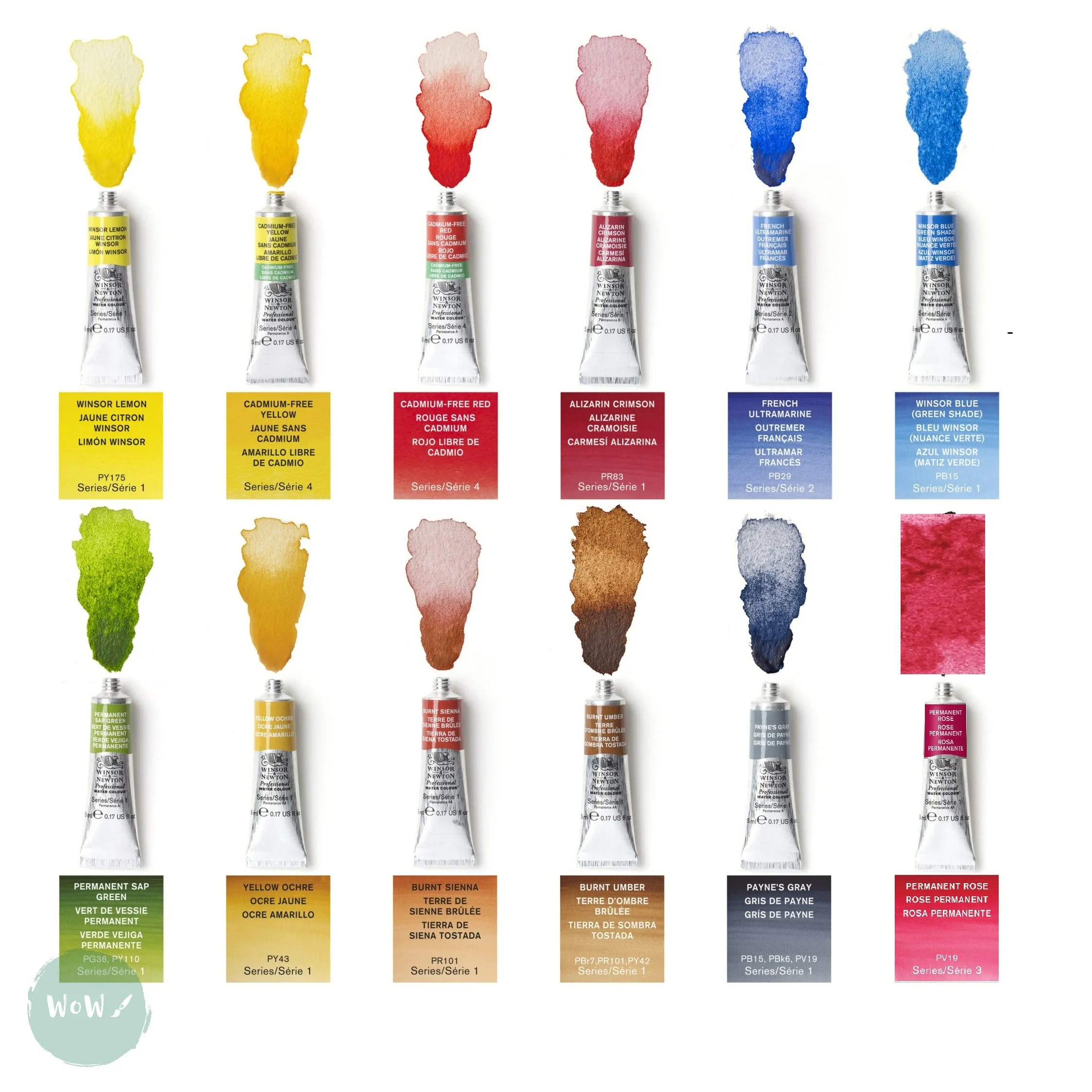 Watercolour Paint Sets - Winsor & Newton PROFESSIONAL - TUBE TRAVEL TIN - 12 Tubes