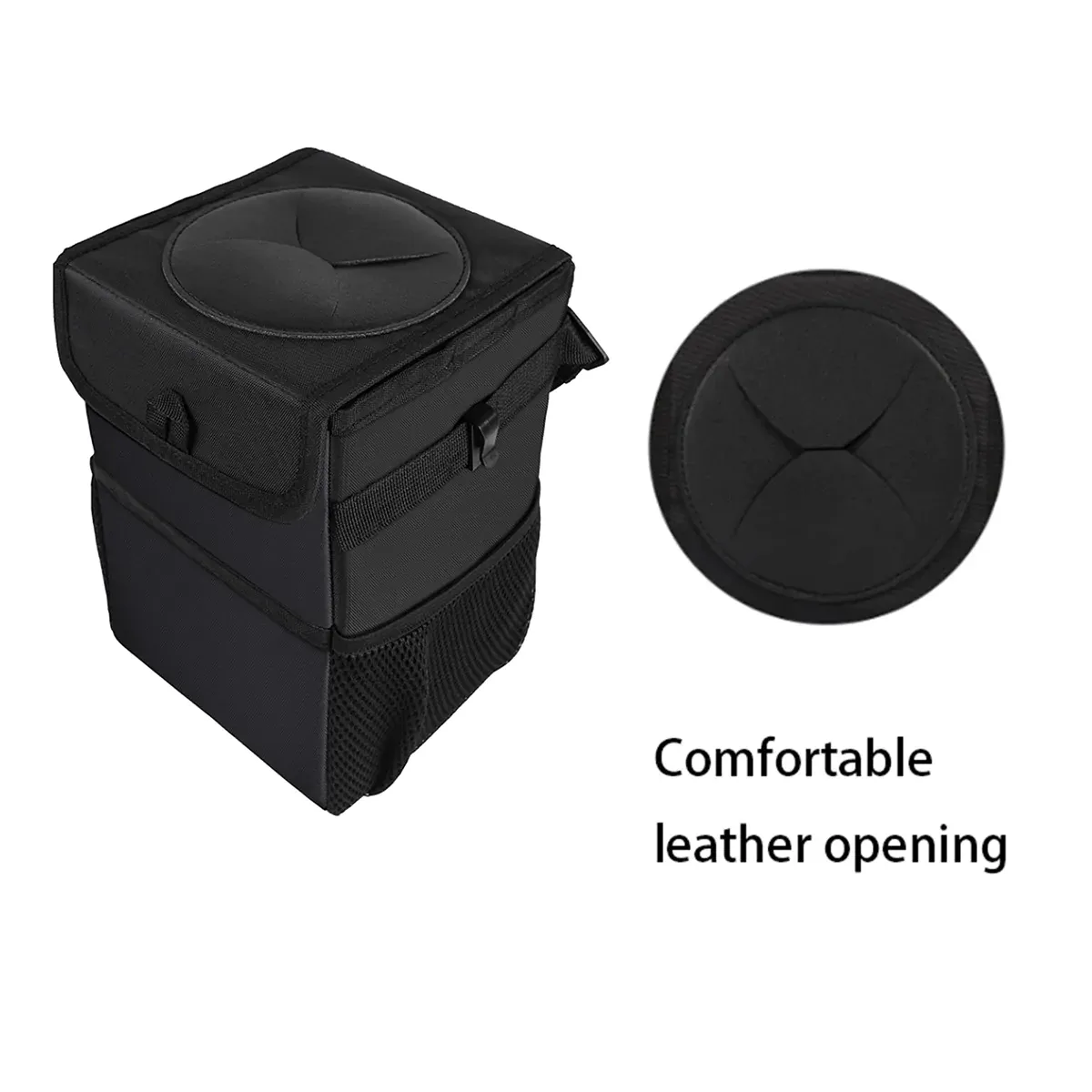 Waterproof Car Trash Can with Lid and Storage Pockets, Custom-Fit For Car, 100% Leak-Proof Car Organizer, Waterproof Car Garbage Can, Multipurpose Trash Bin for Car WAFT234