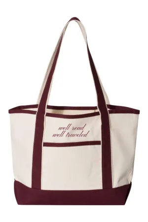 WELL READ, WELL TRAVELED CANVAS TOTE