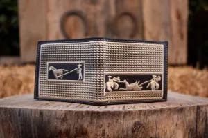WESTERN RODEO EMBROIDERED leather bi fold wallet cartera Suerte charra jaripeo