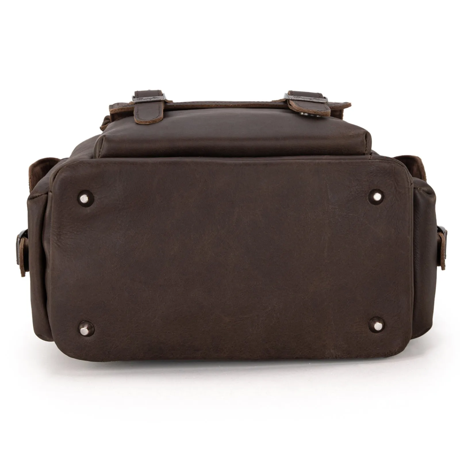 WG143-9110  Wrangler 100%  Genuine Leather Backpack - Coffee