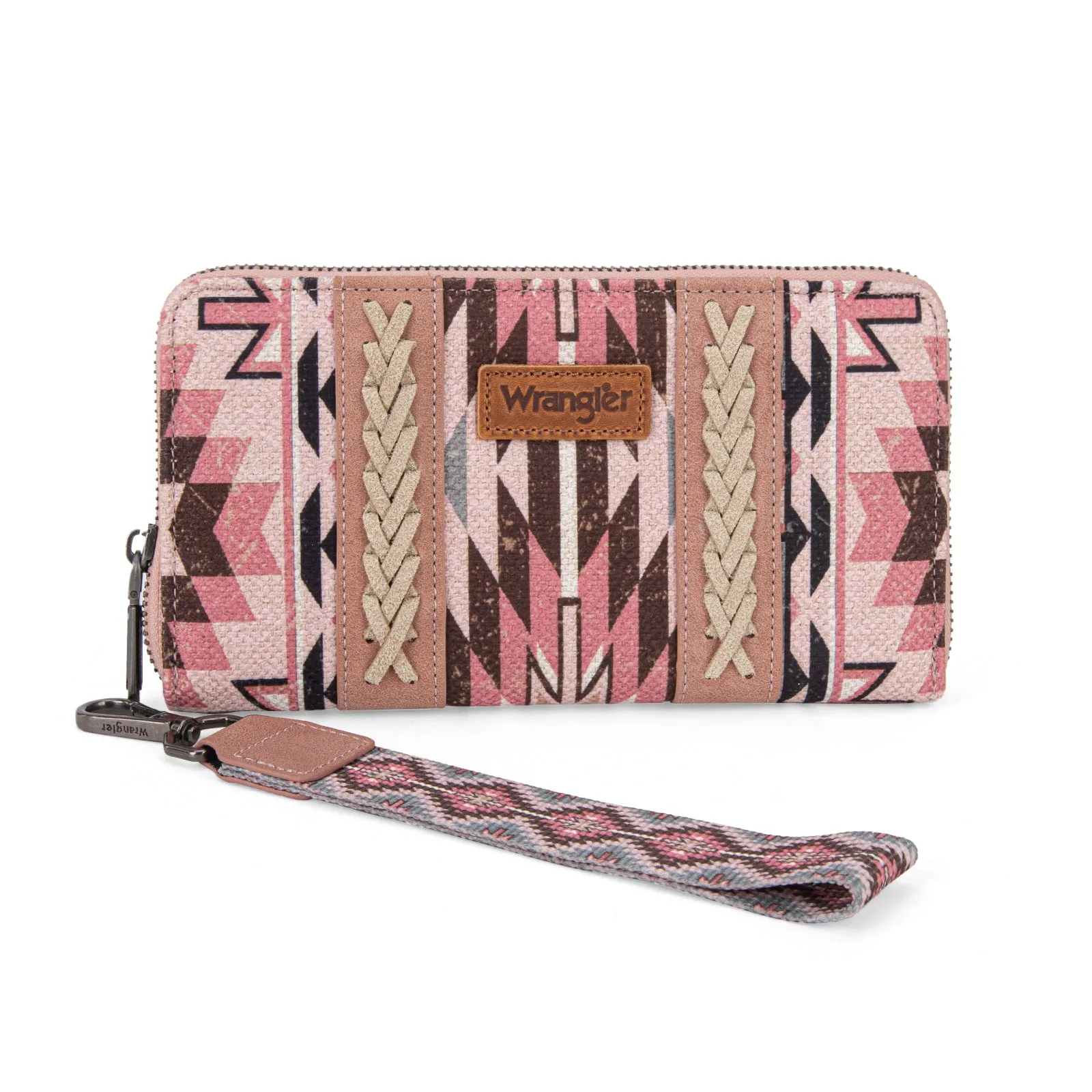 WG2213-W006  Wrangler Southwestern Art Print Wallet  - DARK PINK (ONLINE ONLY)