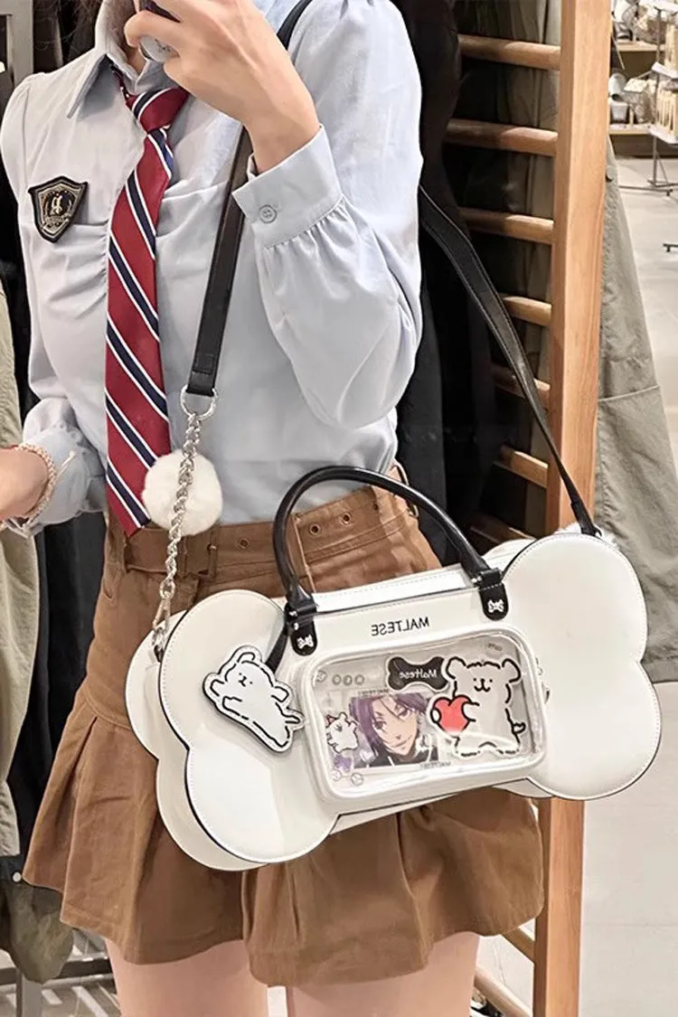 White Anime Puppy Bones Sweet Lolita Handbag