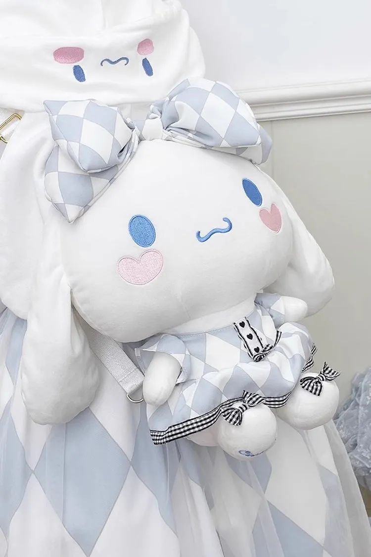 White/Blue Bowknot Big Ears Doll Sweet Lolita Backpack