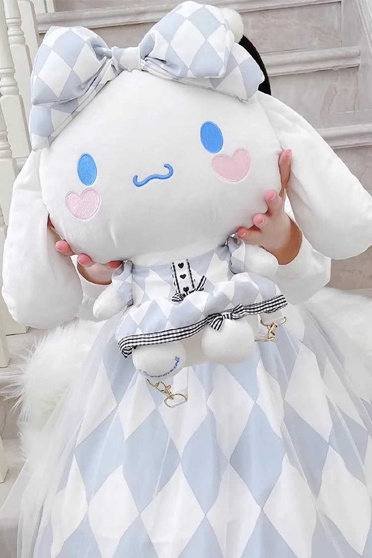 White/Blue Bowknot Big Ears Doll Sweet Lolita Backpack