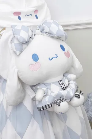 White/Blue Bowknot Big Ears Doll Sweet Lolita Backpack