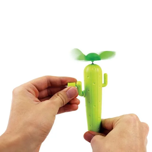 Wholesale Small Personal Wind Up Cactus Fan Displayer of 18