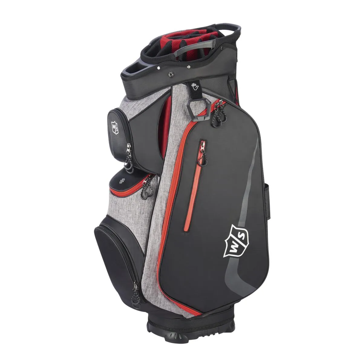 Wilson Staff Xtra Cart Bag, Black / Grey / Red, 14-way Divider   Putter well