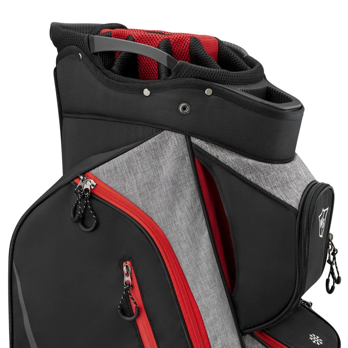 Wilson Staff Xtra Cart Bag, Black / Grey / Red, 14-way Divider   Putter well