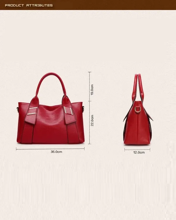 Women's Leather Handbag Solid Color