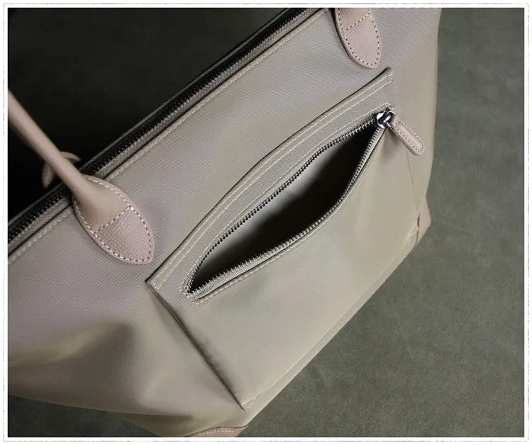 Womens Navy Nylon Shoulder Tote Large Dark Blue Nylon Handbag Purse for Ladies