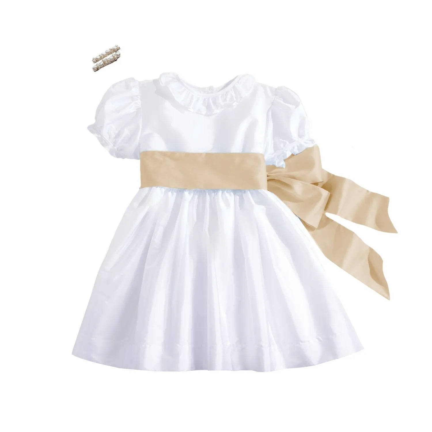 Worthington Dress -- White w/ White Sash