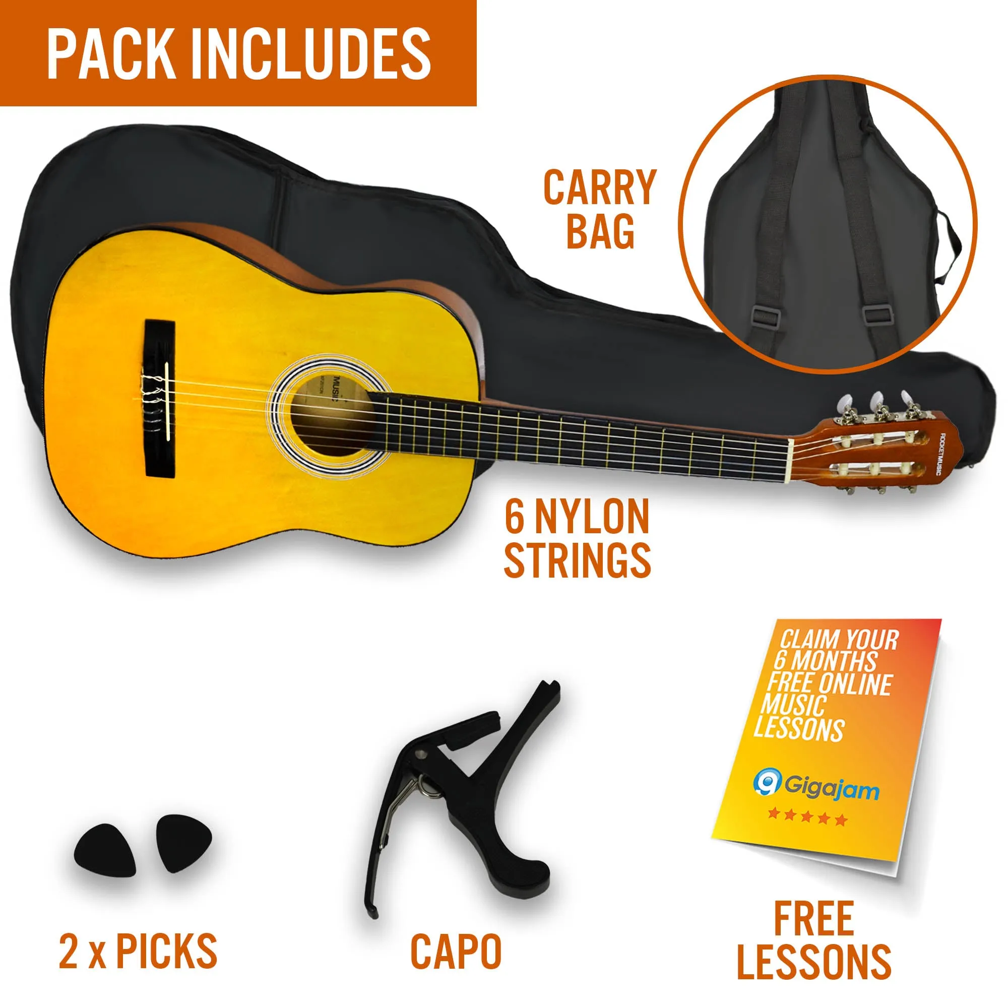 XF 3/4 Size Classical Guitar Pack