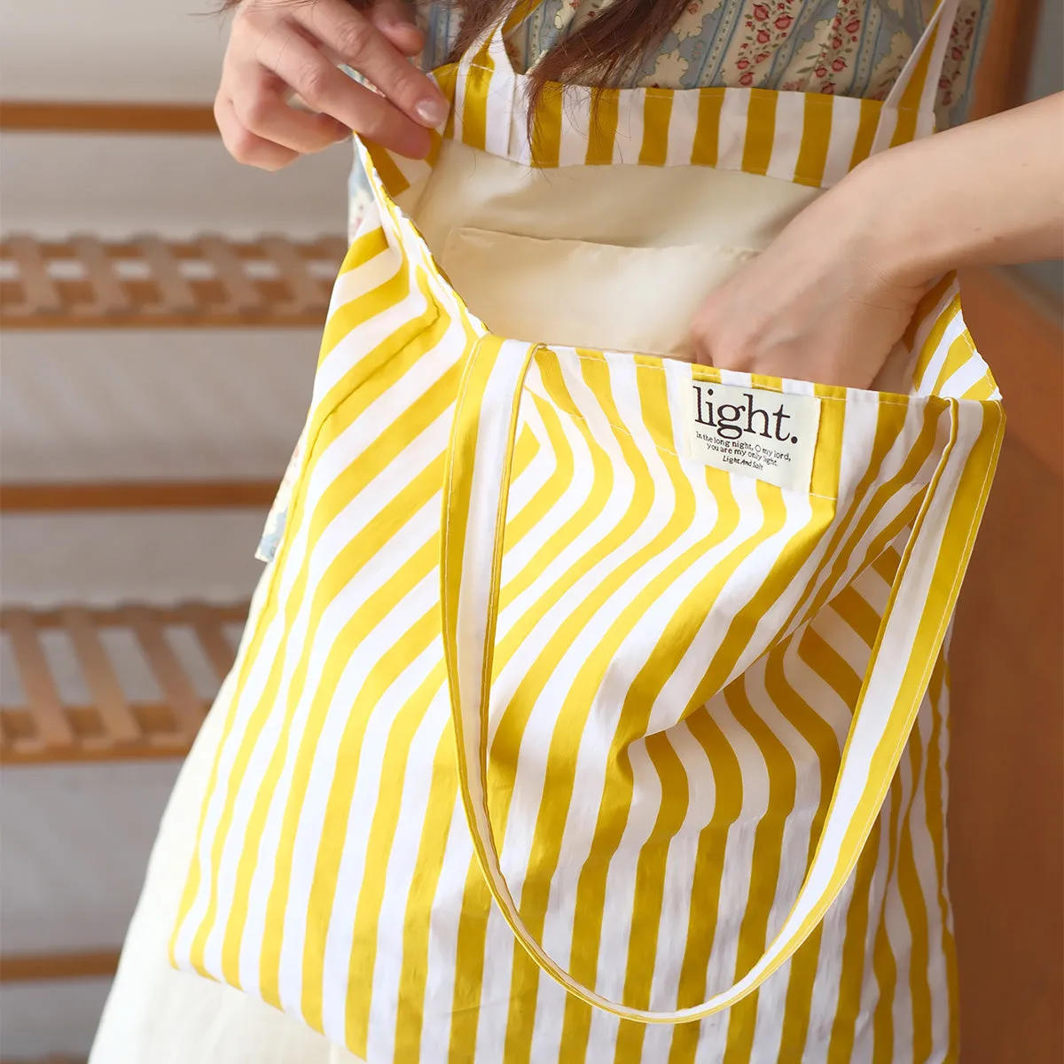 You are my Light {Stripes Canvas Tote Bag}